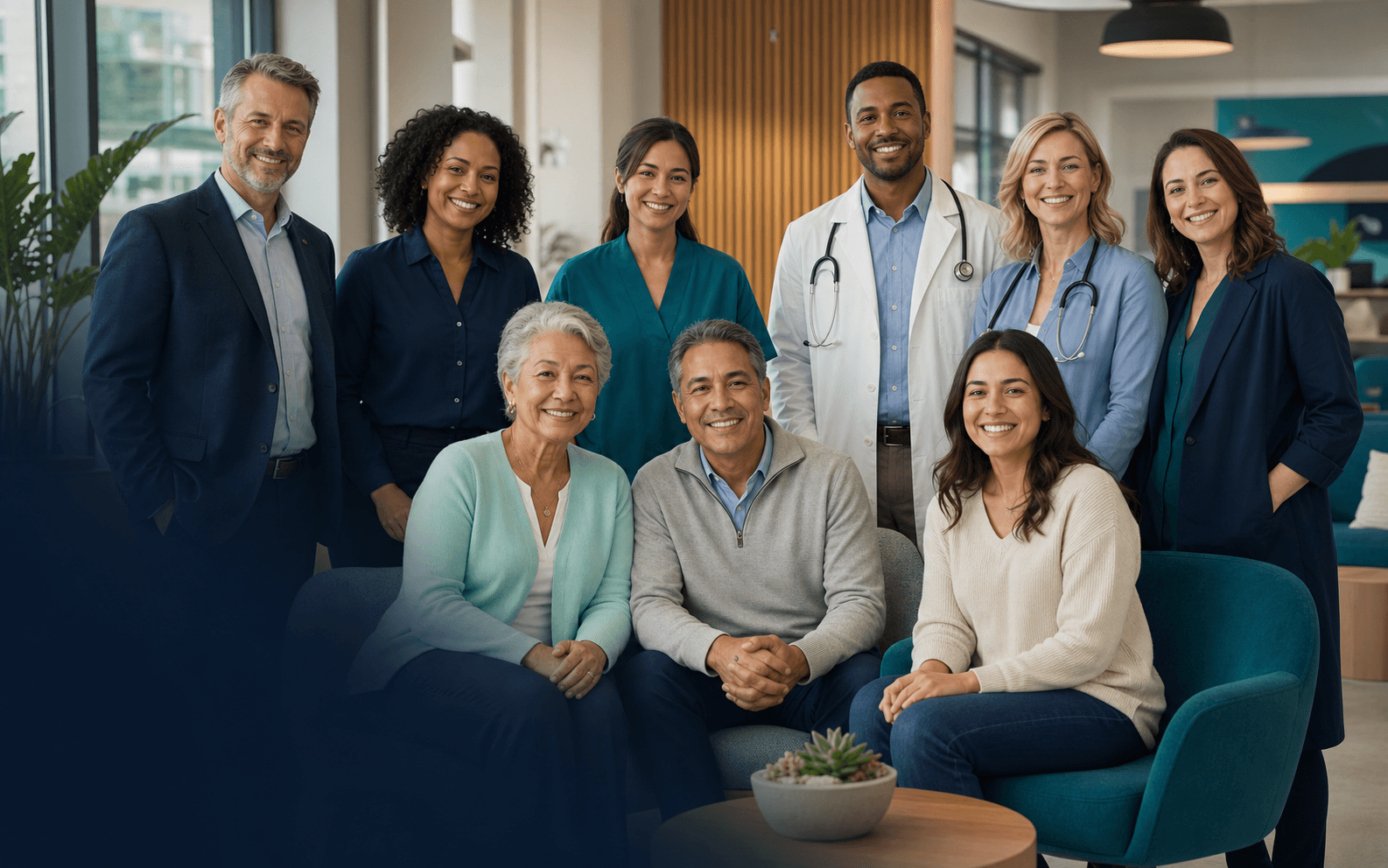 CuraCoach executives, care coordinators, physicians, and patients smiling together